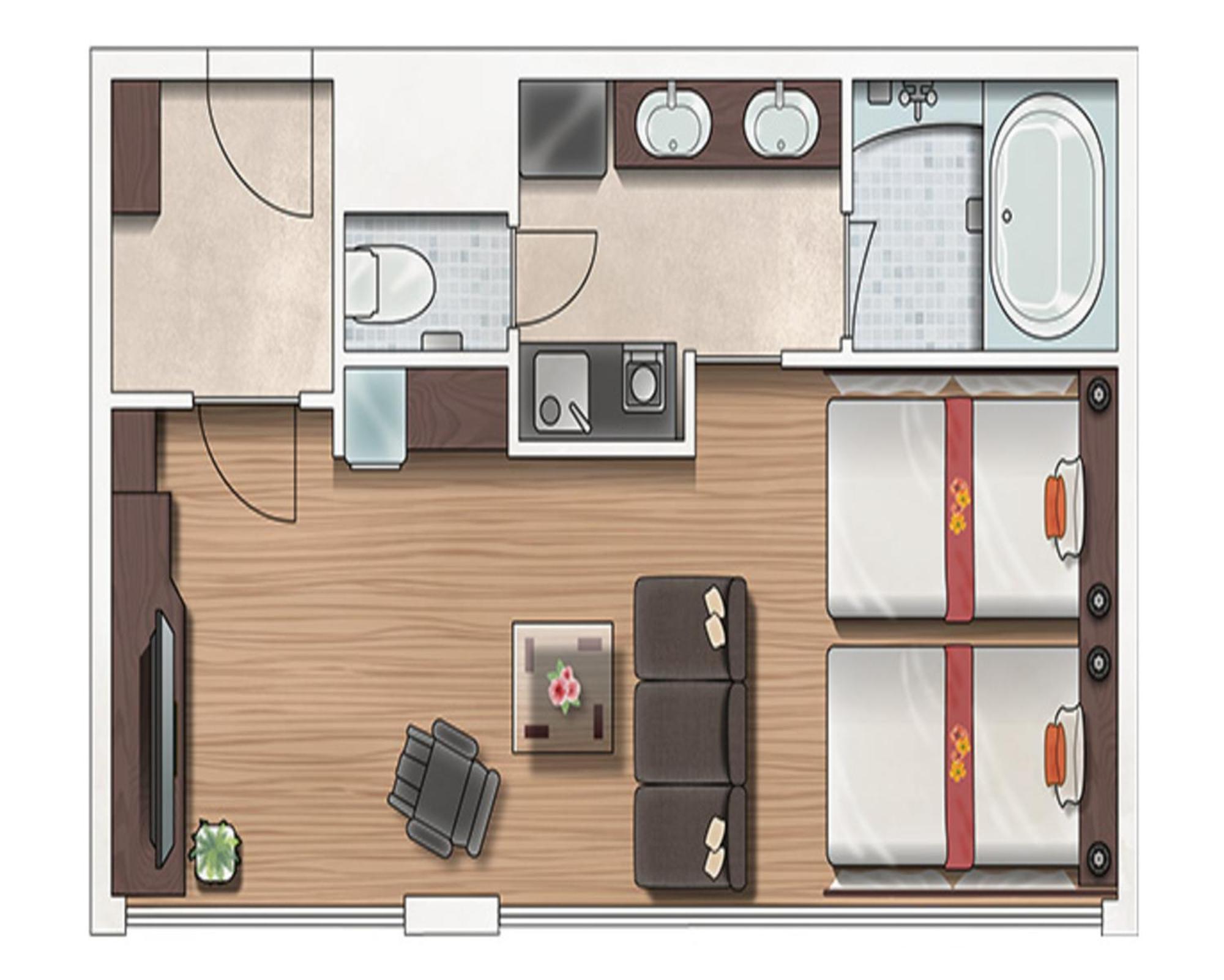 Royal Twin - Non-Smoking - Kitchen Included - Complimentary Club Lounge Access